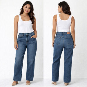 Madewell Jeans Women 27 Blue The Perfect Vintage Straight High Rise Stretch Flaw